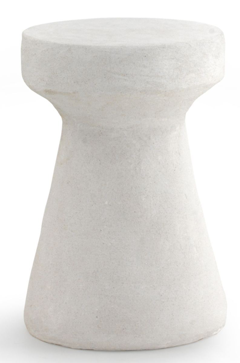 Table d&rsquo;appoint en polyrésine couleur ciment blanc