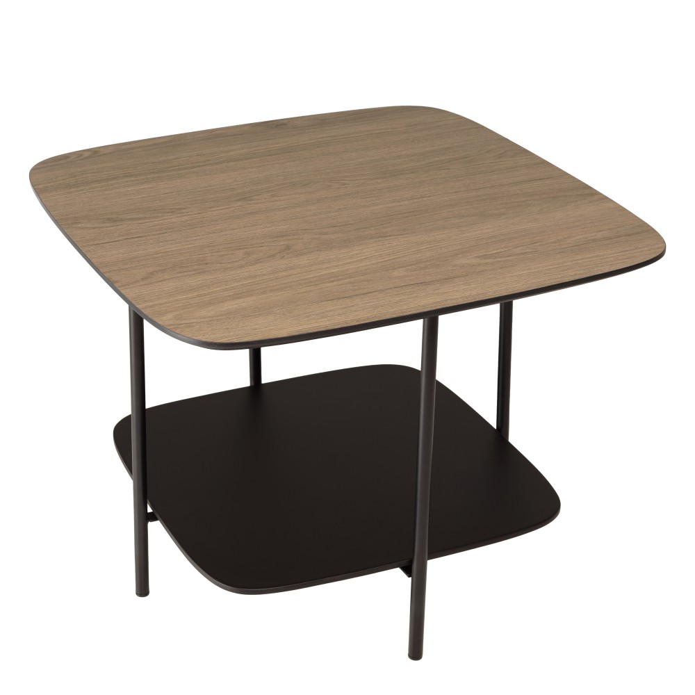 Table basse 2 plateaux PM bi-matière pieds métal