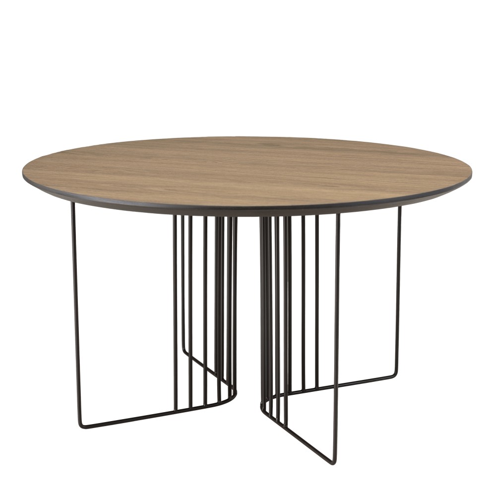 Table basse biseautée 70cm pieds graphiques métal noir