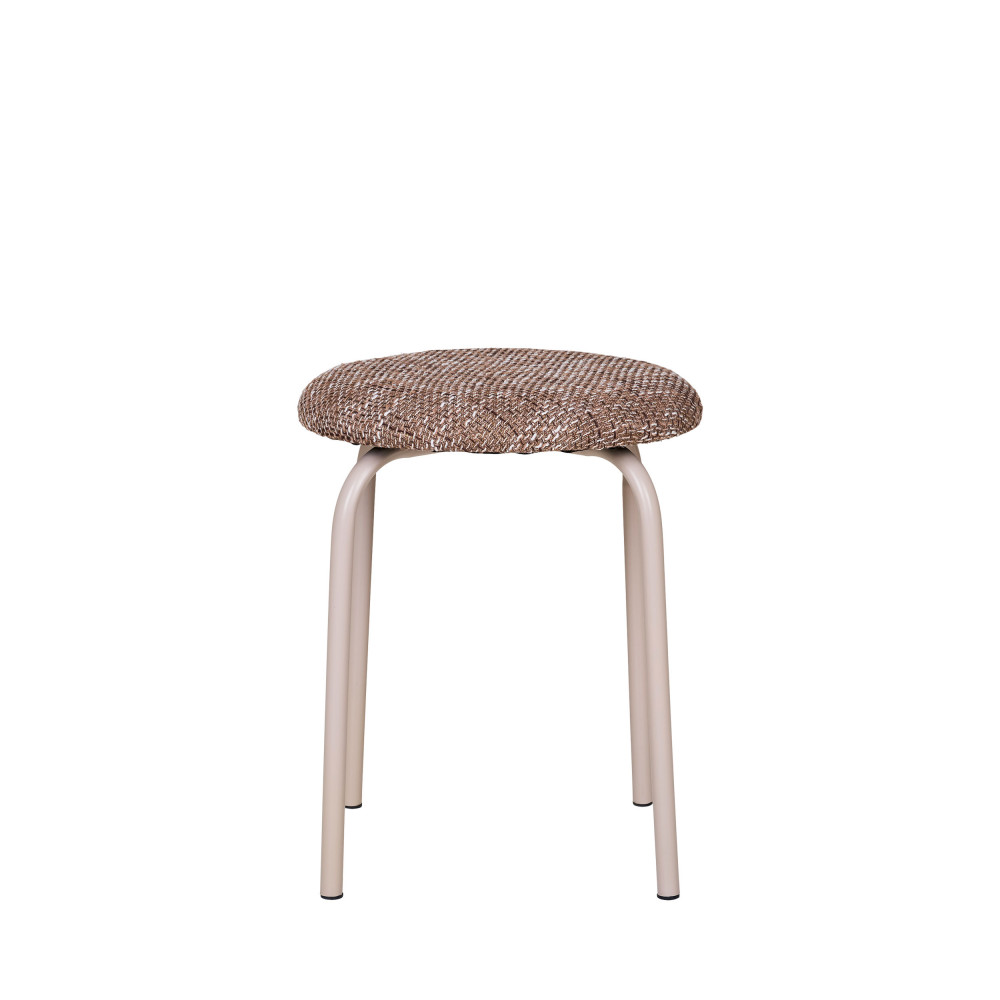 Tabouret en tissu et métal H43cm – Taupe