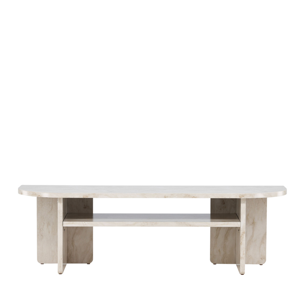 Meuble TV effet marbre L140cm – Beige