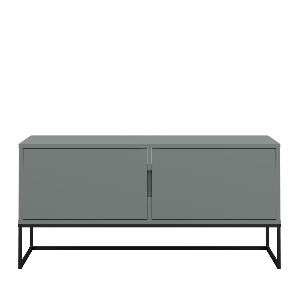 Meuble TV 2 portes en bois et métal L118cm – Vert