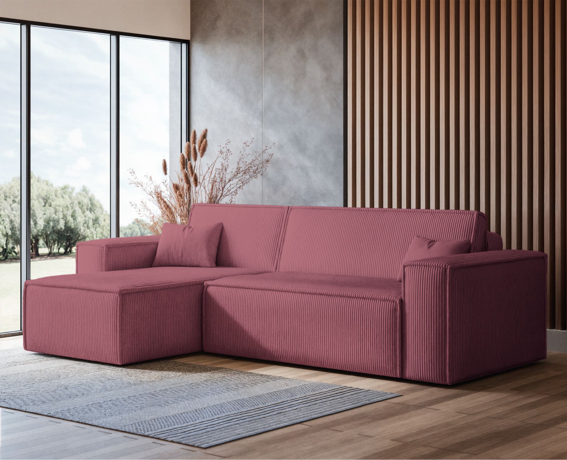 scarlo - Canapé velours côtelé Rose - Vue supplémentaire 2