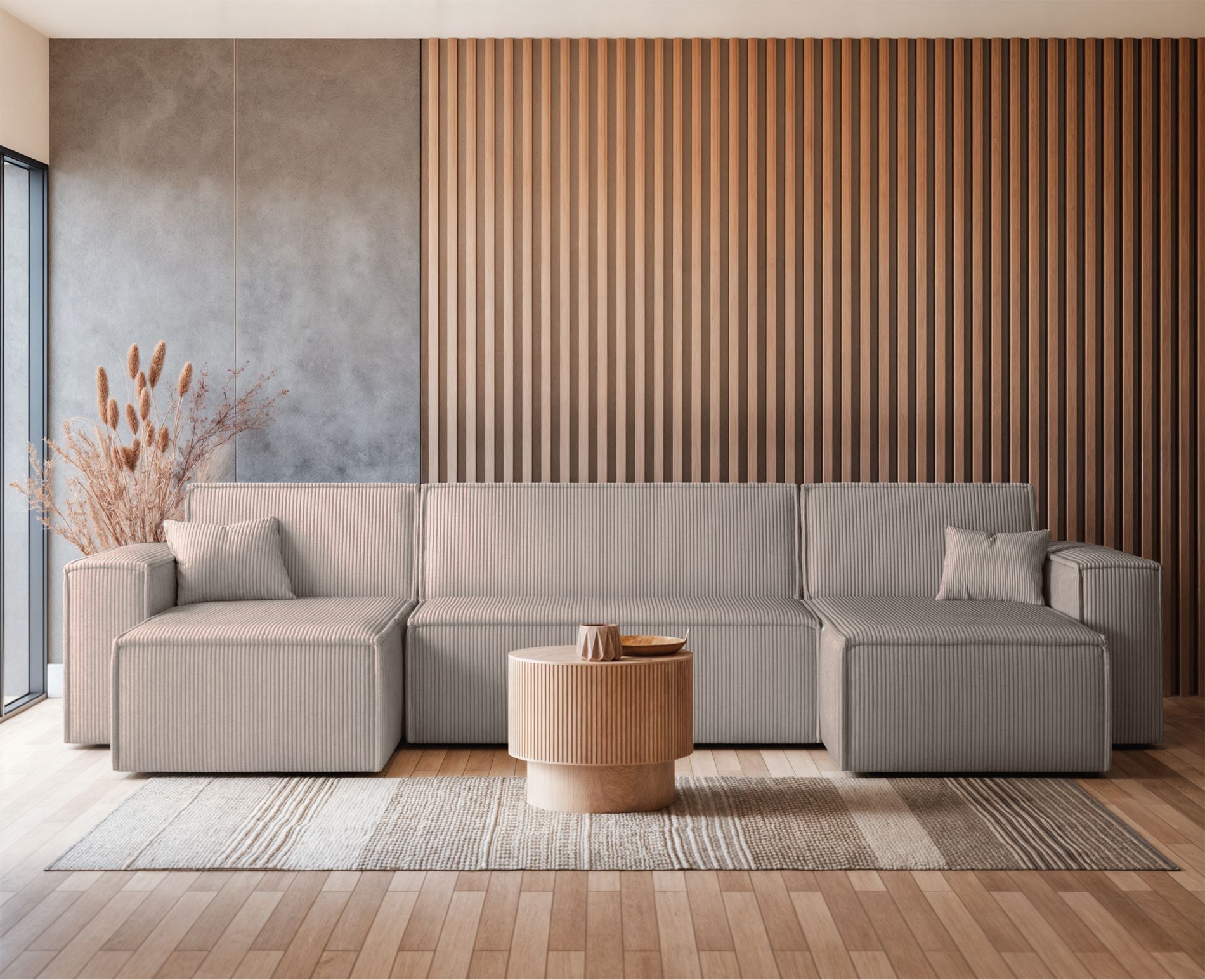 Produit similaire: scarlo - Canapé velours côtelé Beige