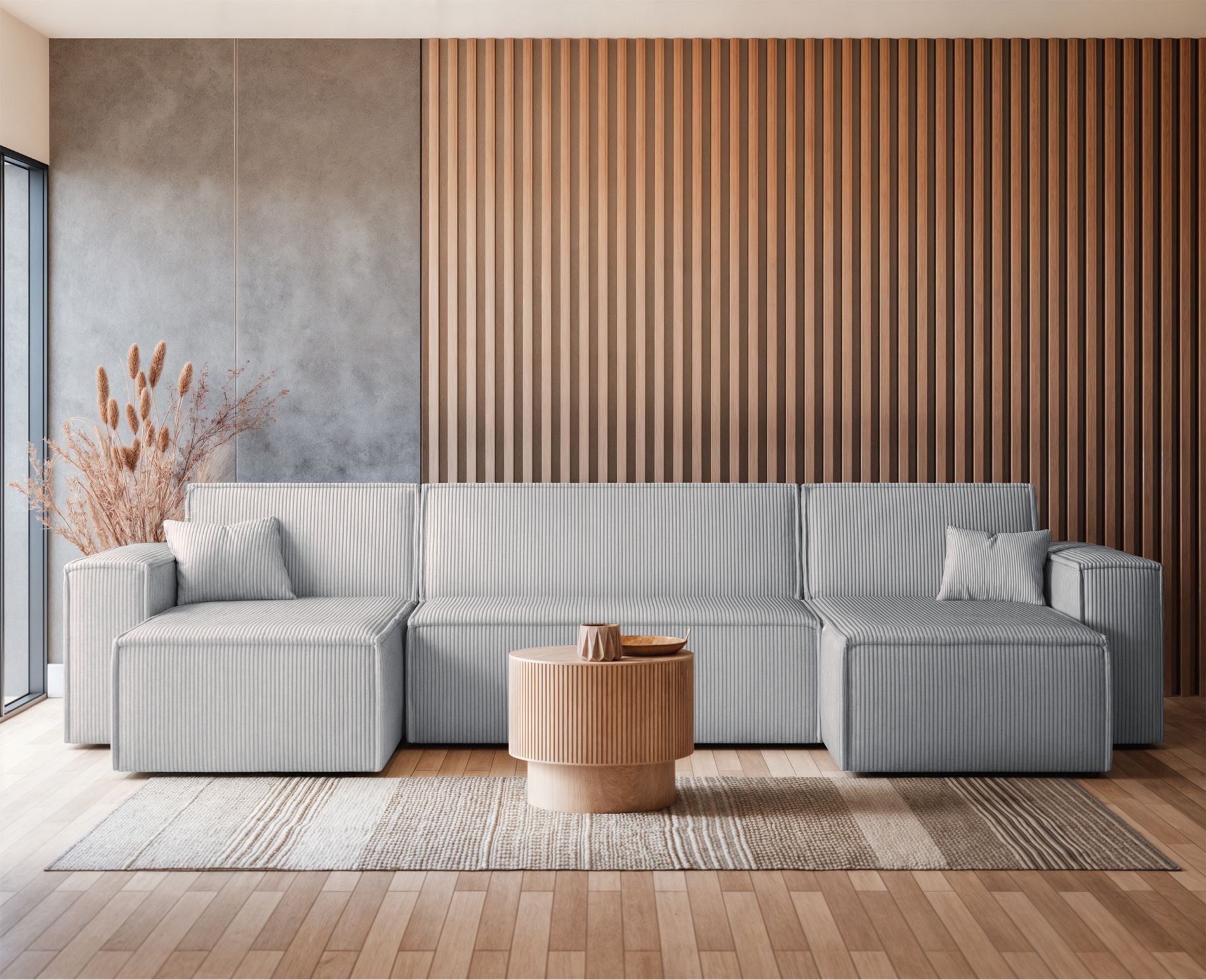 Produit similaire: scarlo-u - Canapé velours côtelé Gris