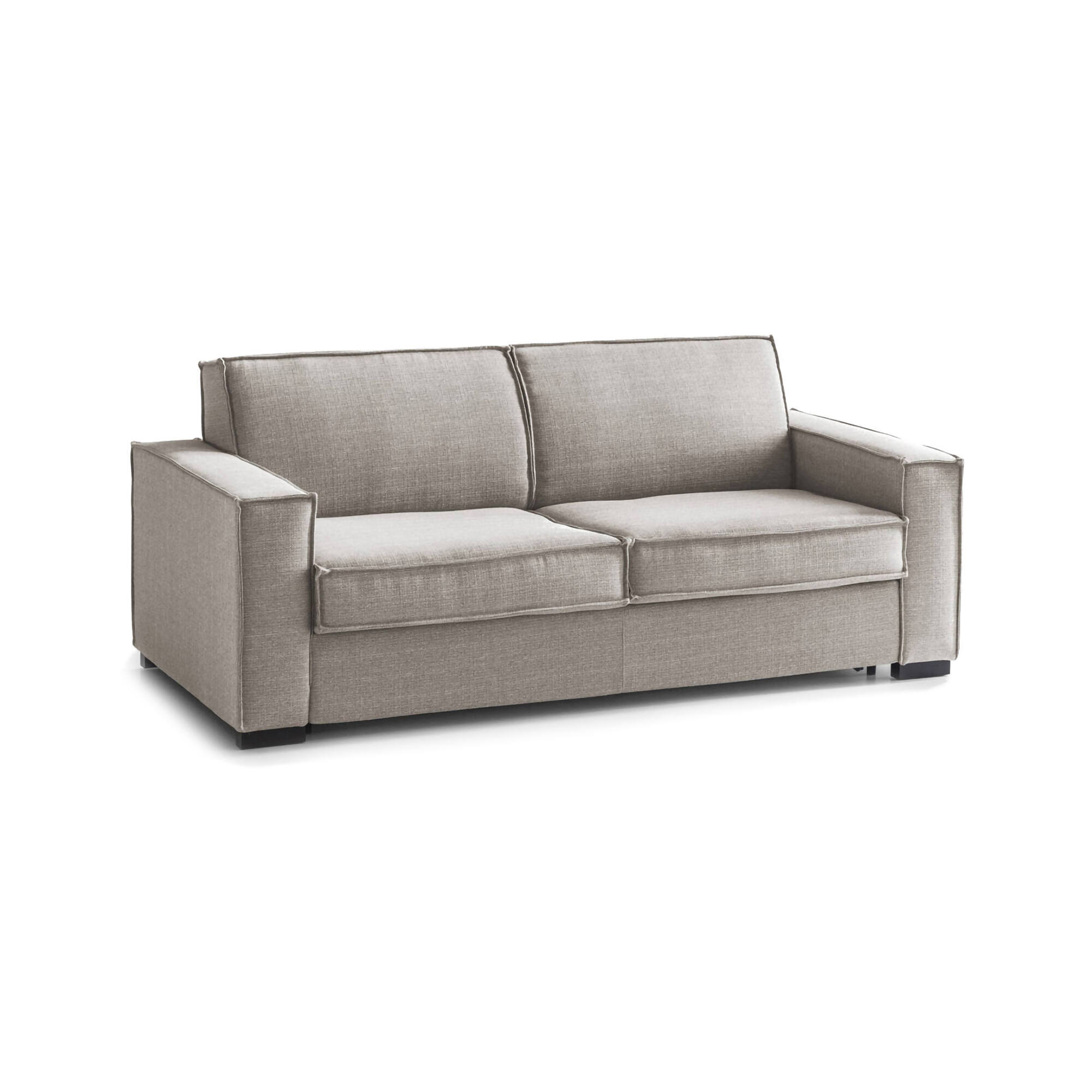 Canapé lit 3 places en similcuir gris tourterelle 200x95h90 cm