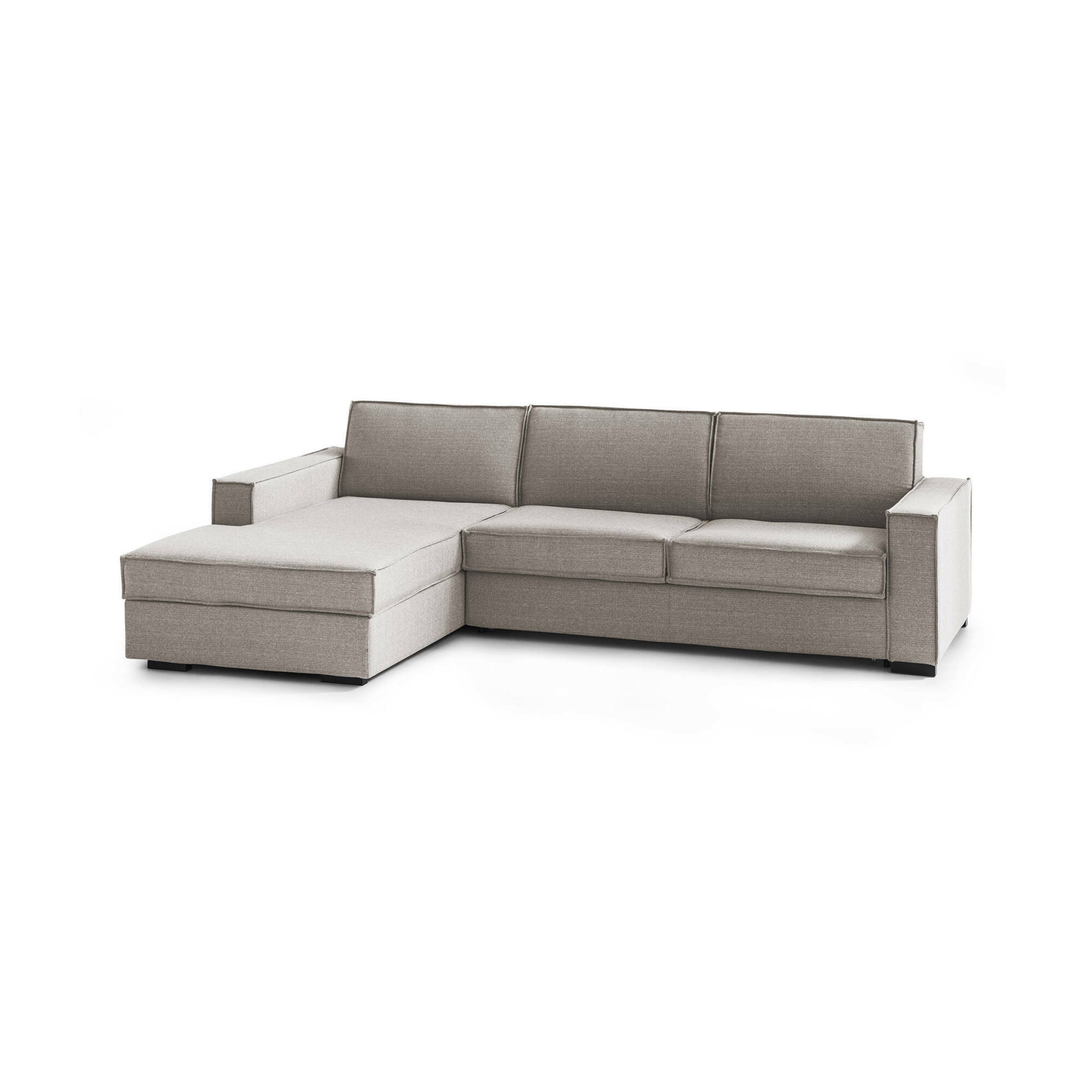 Canapé d’angle convertible en similcuir gris tourterelle 280x95h90 cm