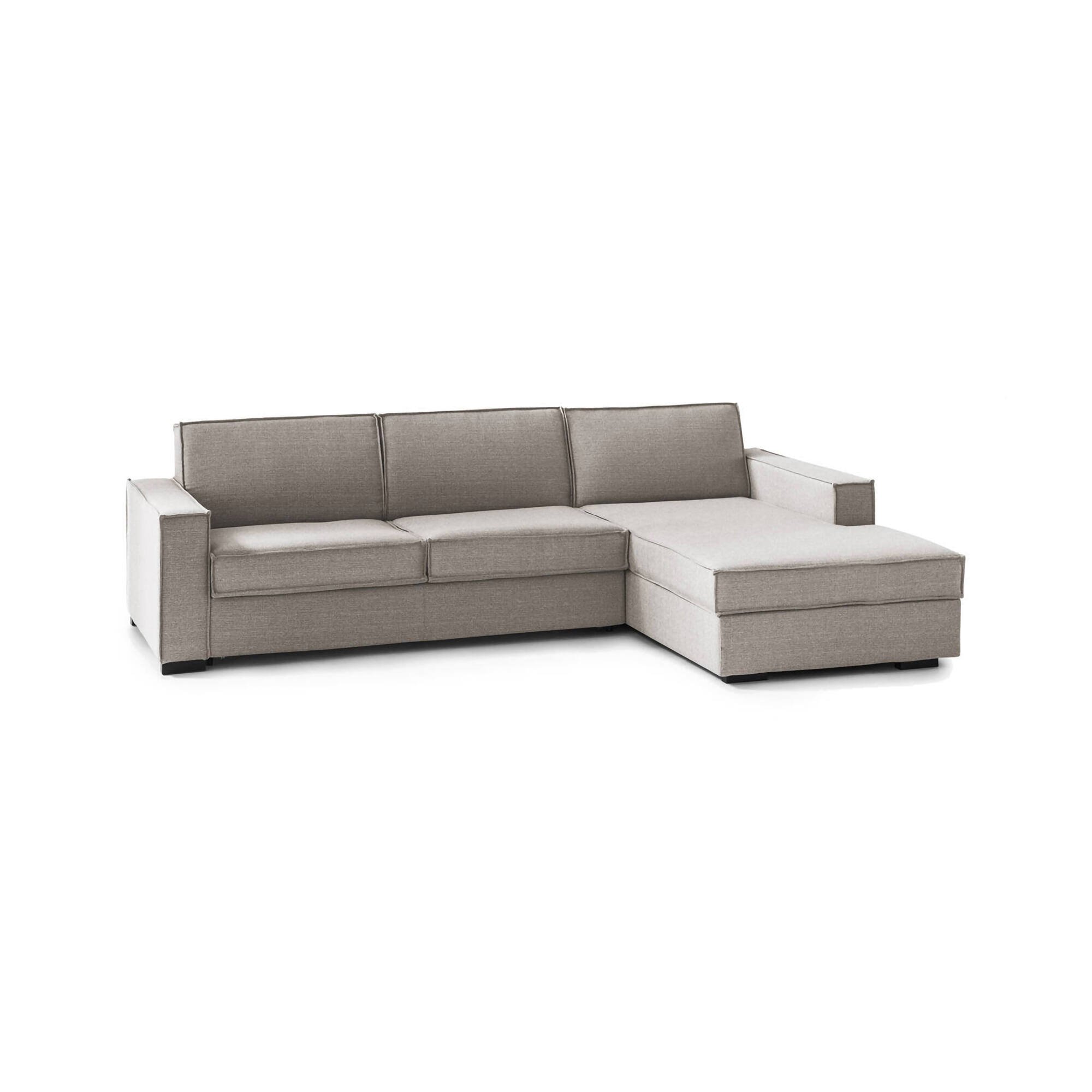 Canapé d’angle convertible en similcuir gris tourterelle 280x95h90 cm