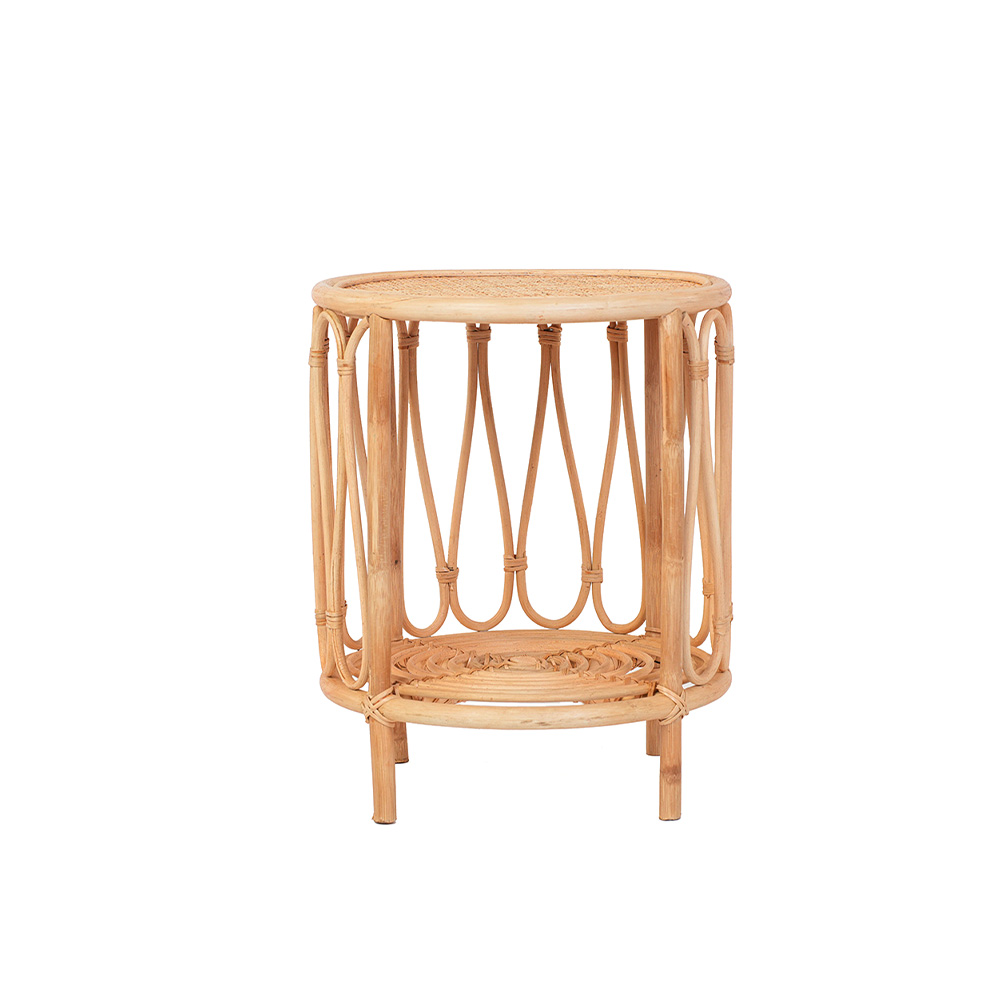 Table d&rsquo;appoint rotin et cannage poggio