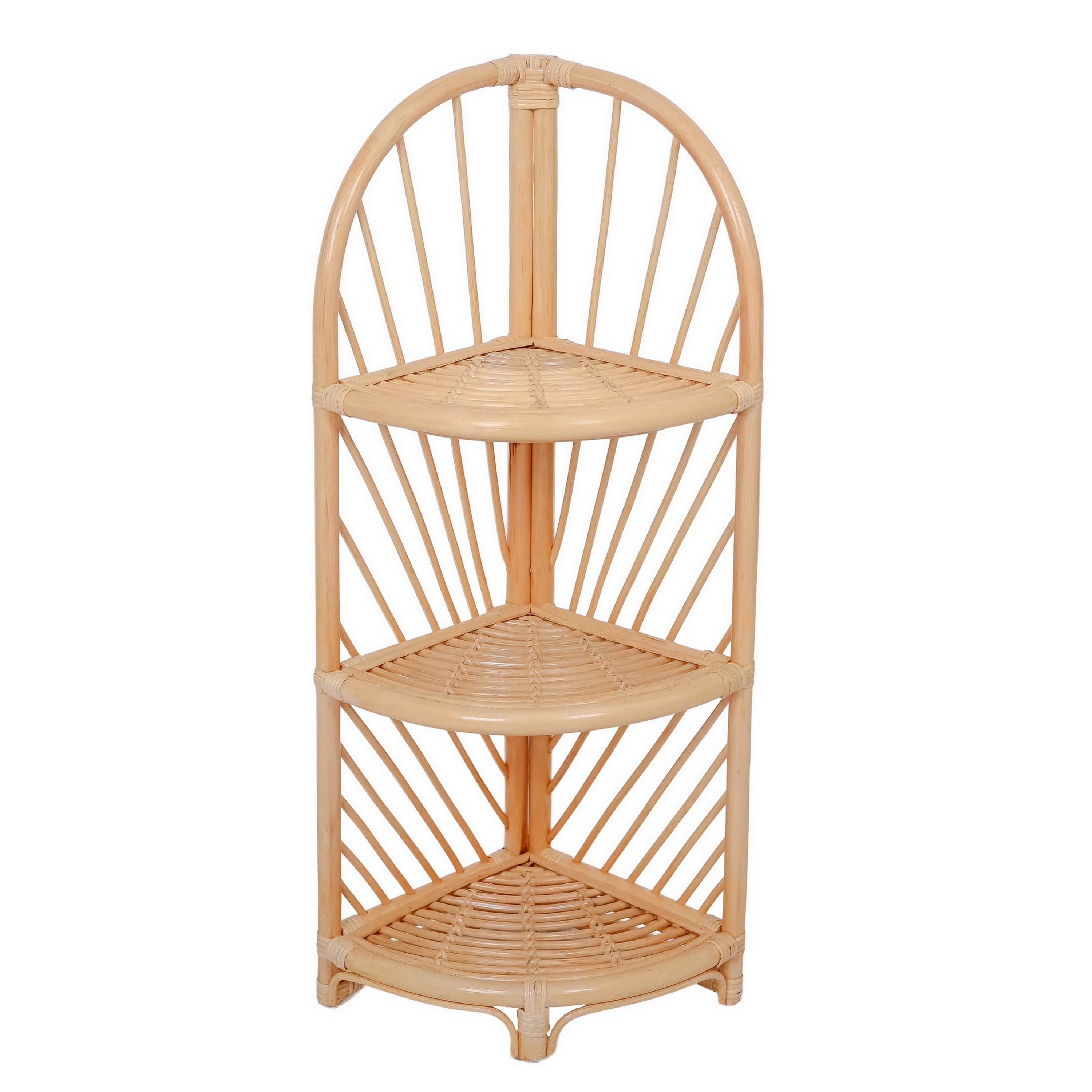 Etagere d’angle 3 niveaux en rotin naturel