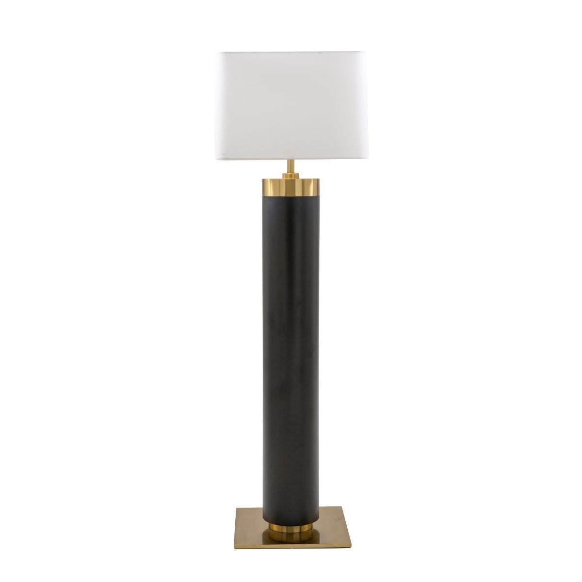 Lampe sur pied en métal noir et finition laiton doré H165 cm