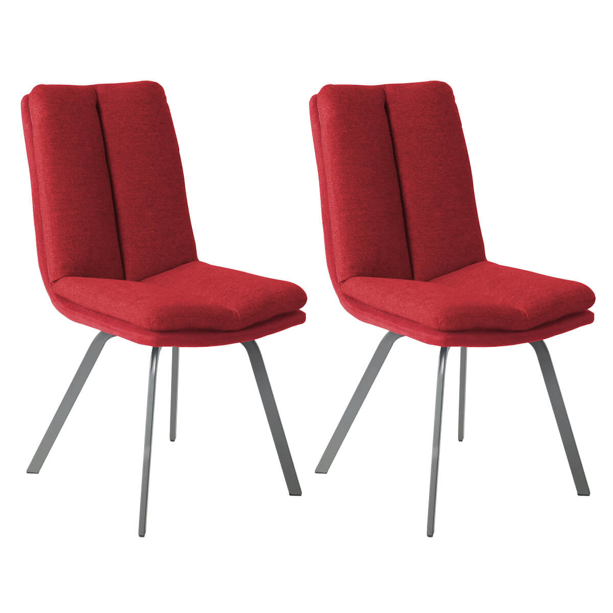 Lot  de 2 chaises rouges avec sur-coussin