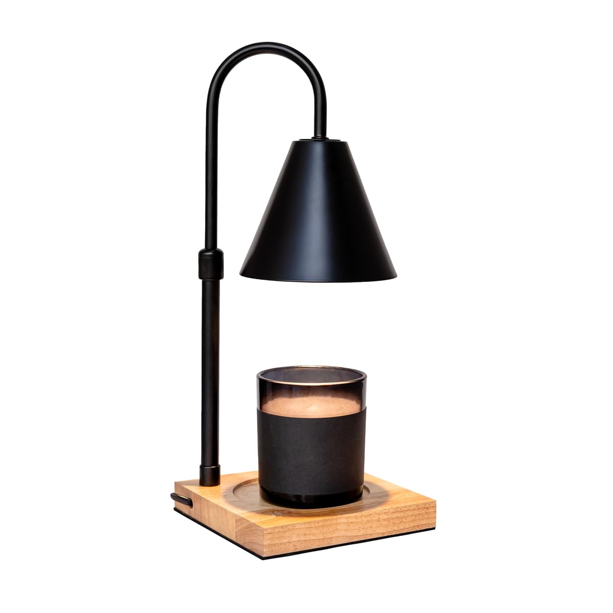 Lampe chauffe bougie avec minuterie acier noir