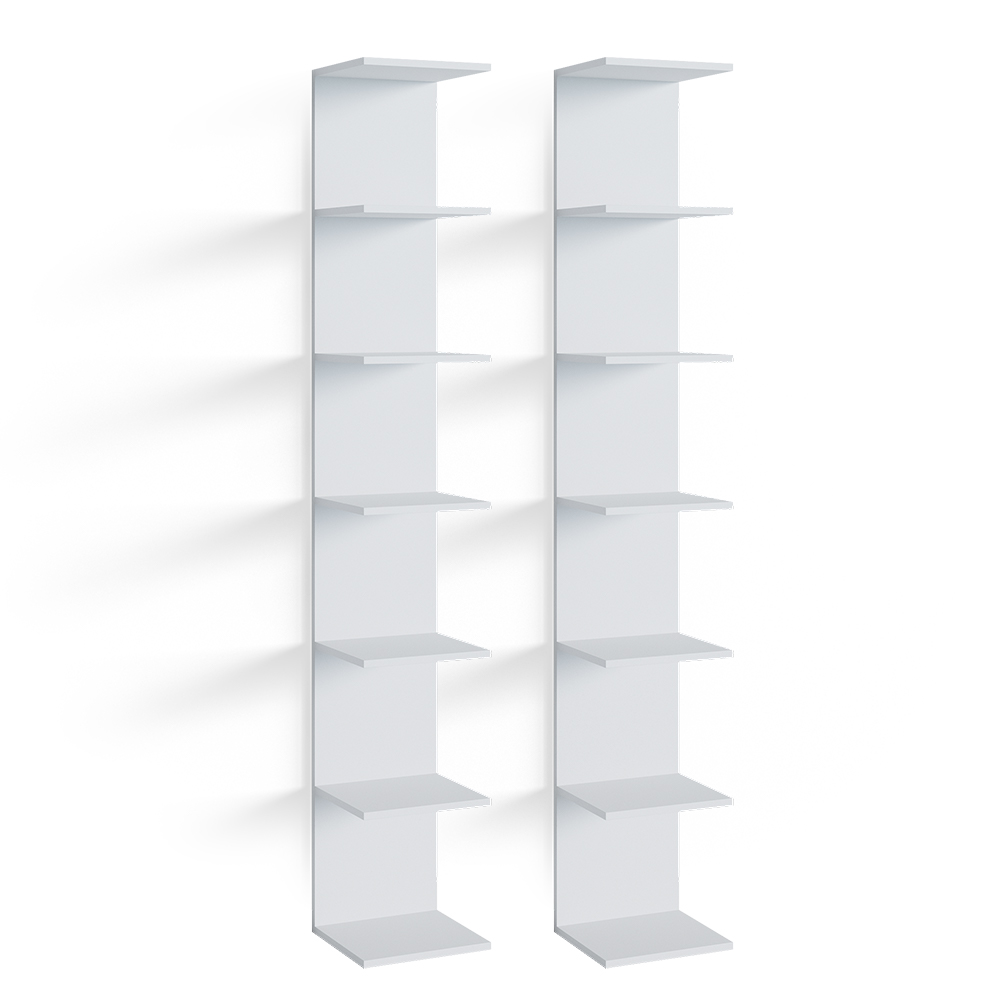 Lot de 2 etagères blanches, 30 x 190cm