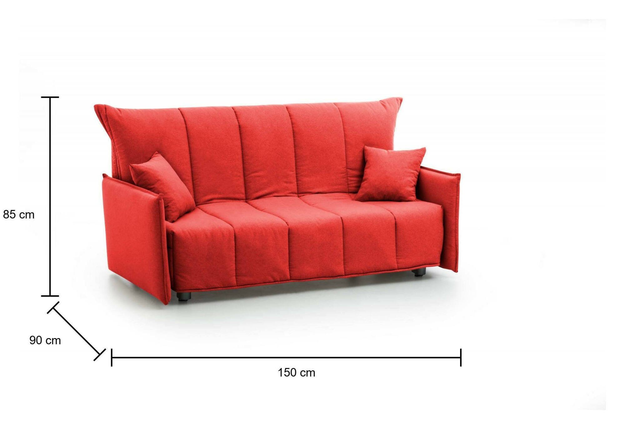 alaric - Canapé convertible Rouge - Vue supplémentaire 2