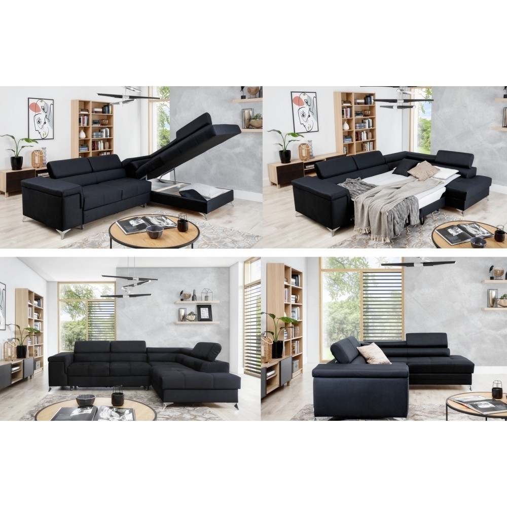 ernest - Canapé relax convertible Noir - Vue supplémentaire 2
