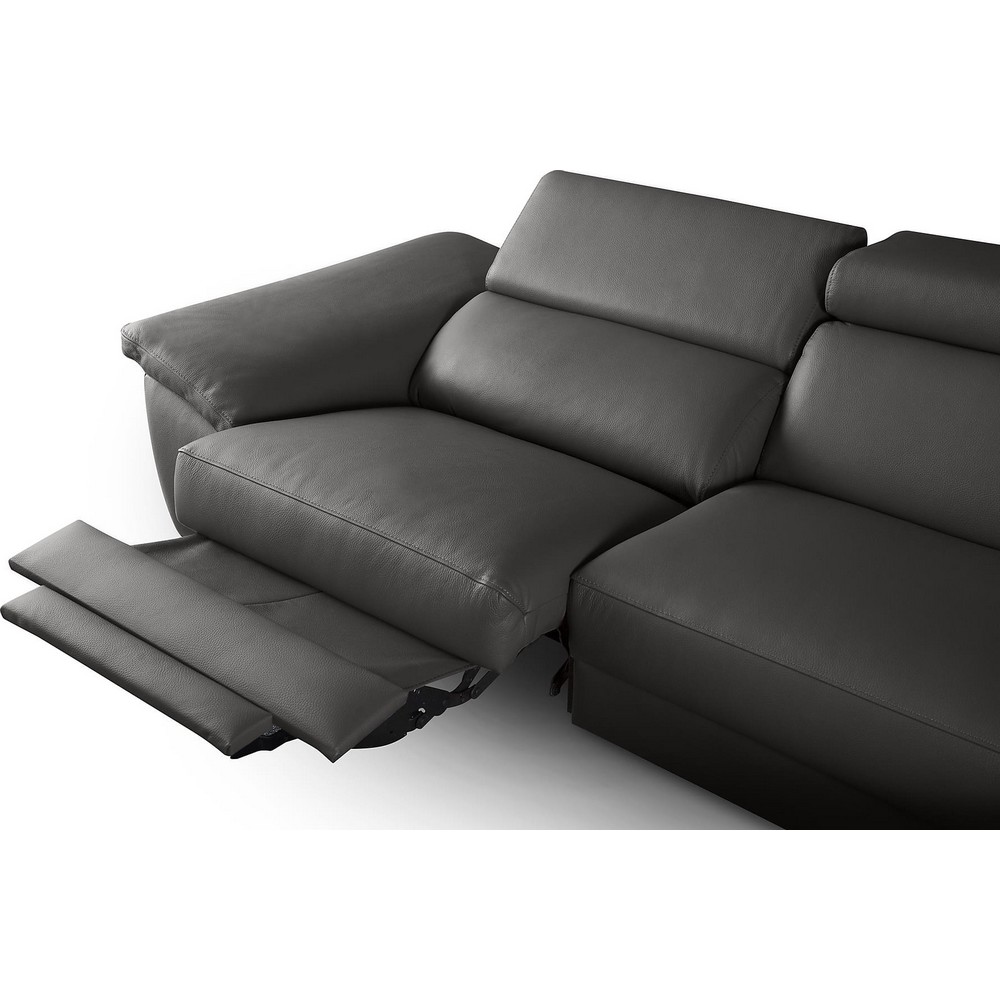 kaster - Canapé cuir Gris - Vue supplémentaire 2