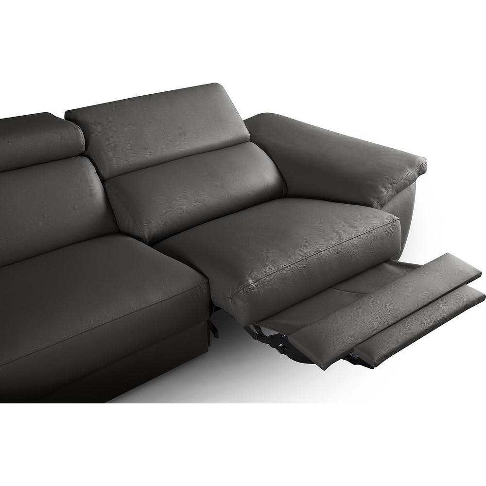 kaster - Canapé cuir Gris - Vue supplémentaire 2