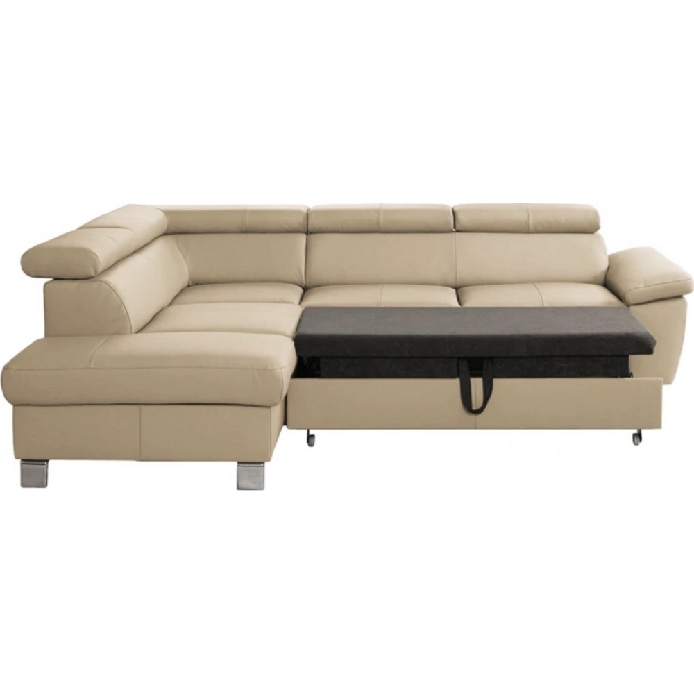 lutecia - Canapé cuir Beige - Vue supplémentaire 2