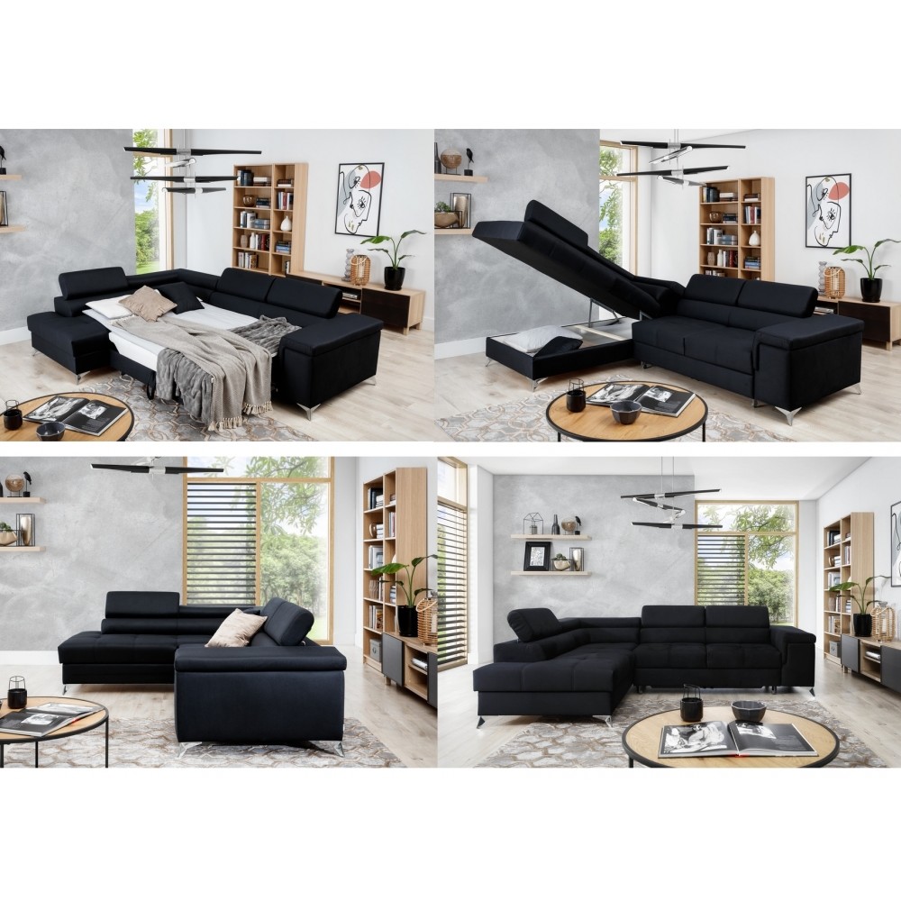 ernest - Canapé relax convertible Noir - Vue supplémentaire 2
