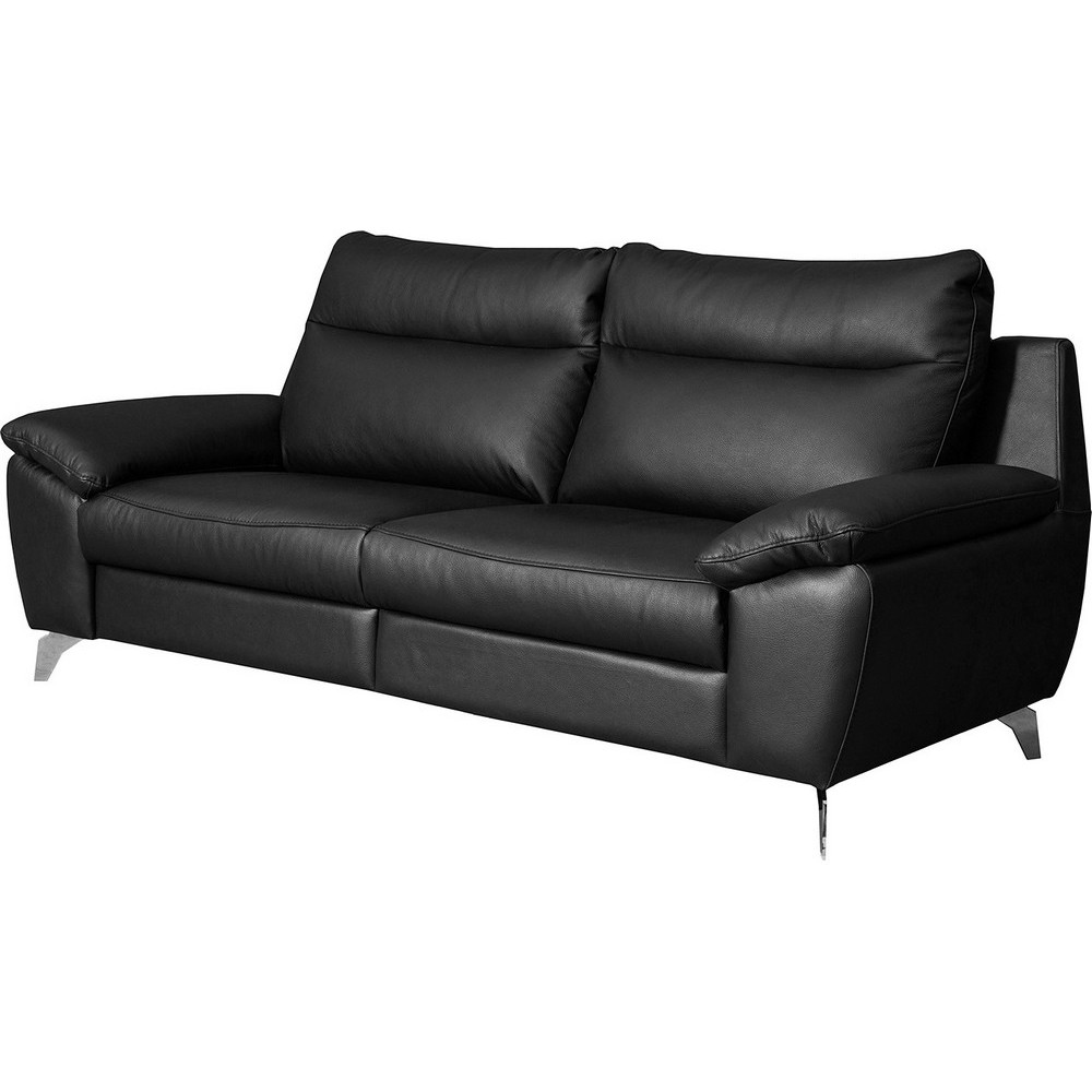 perla - Canapé cuir Noir - Vue supplémentaire 2