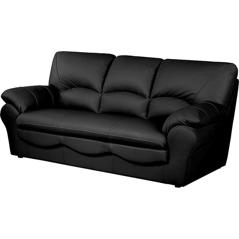 osatis - Canapé cuir Noir - Vue supplémentaire 2