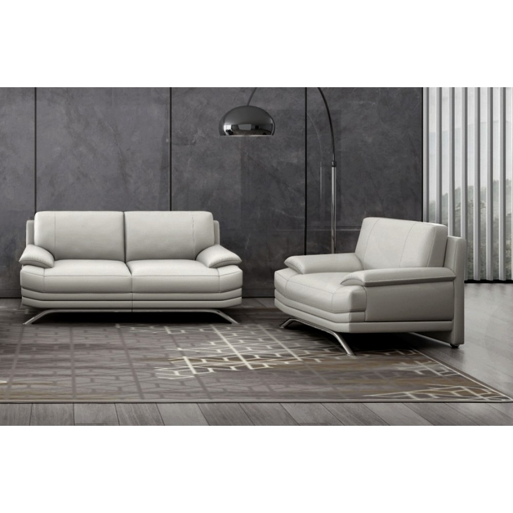 marini - Canapé cuir Gris - Vue supplémentaire 2