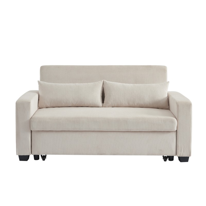 Citrine - Canapé convertible velours côtelé Beige - Vue supplémentaire 1