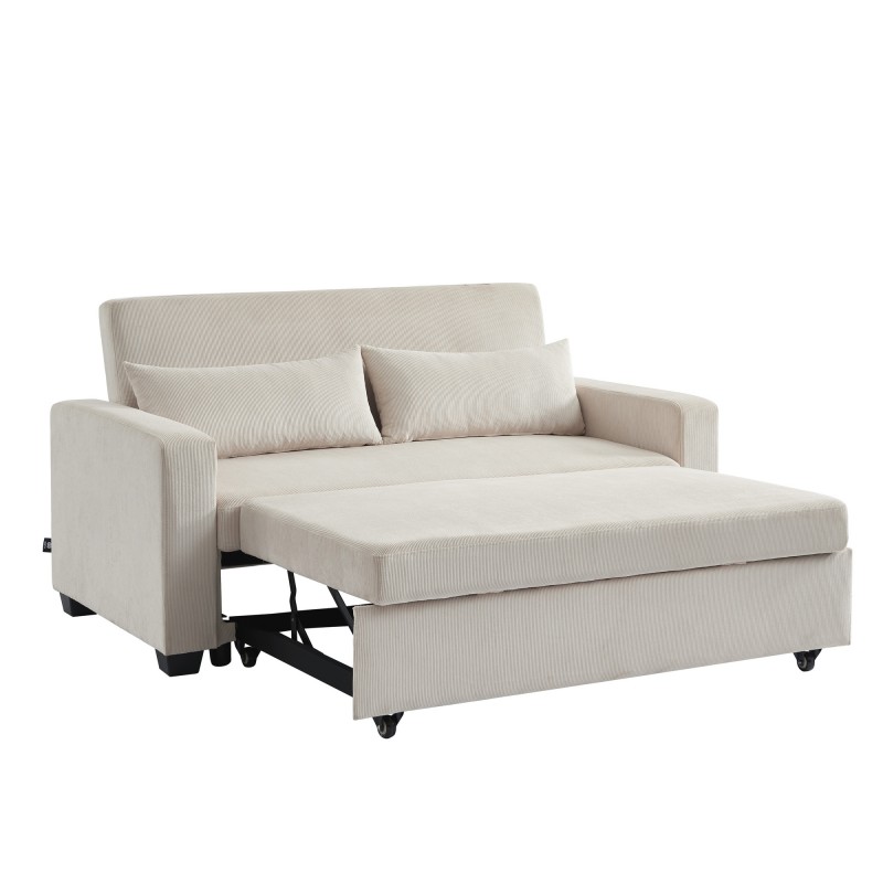 Citrine - Canapé convertible velours côtelé Beige - Vue supplémentaire 2