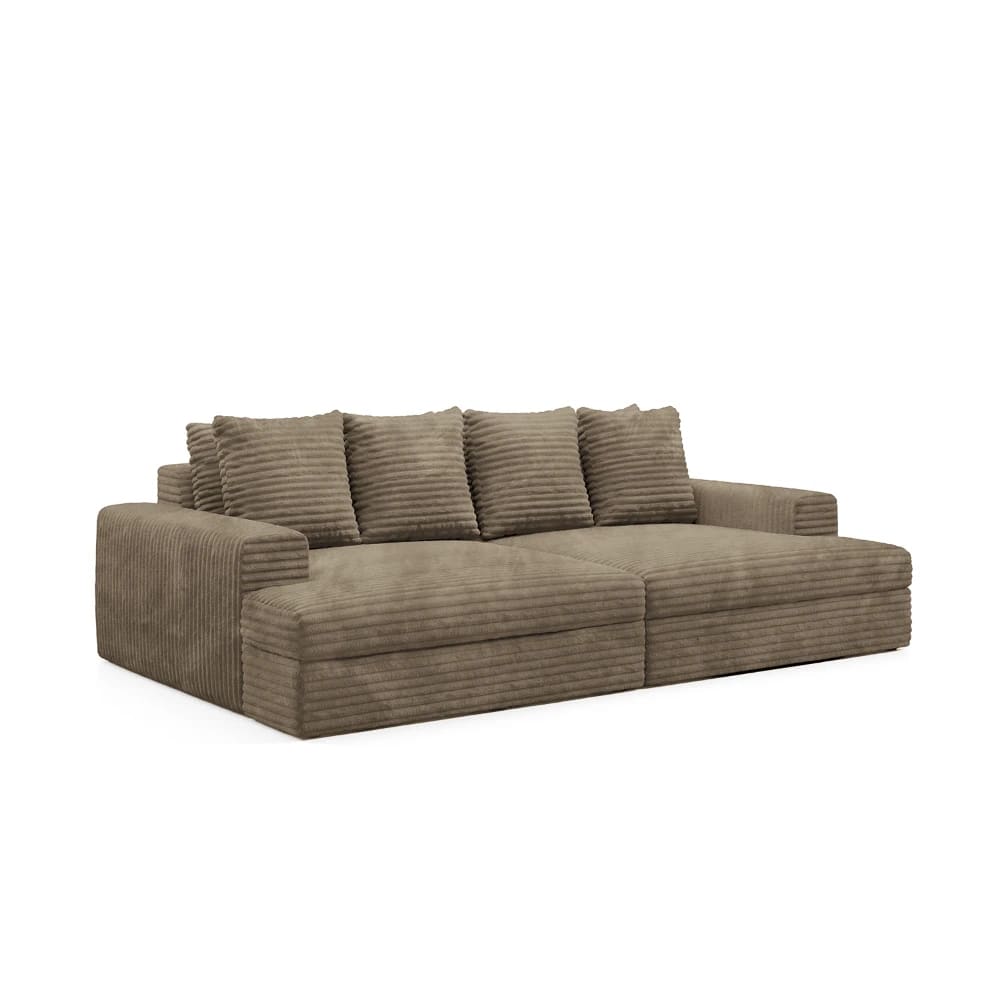 camelia - Canapé velours côtelé beige - Vue supplémentaire 1