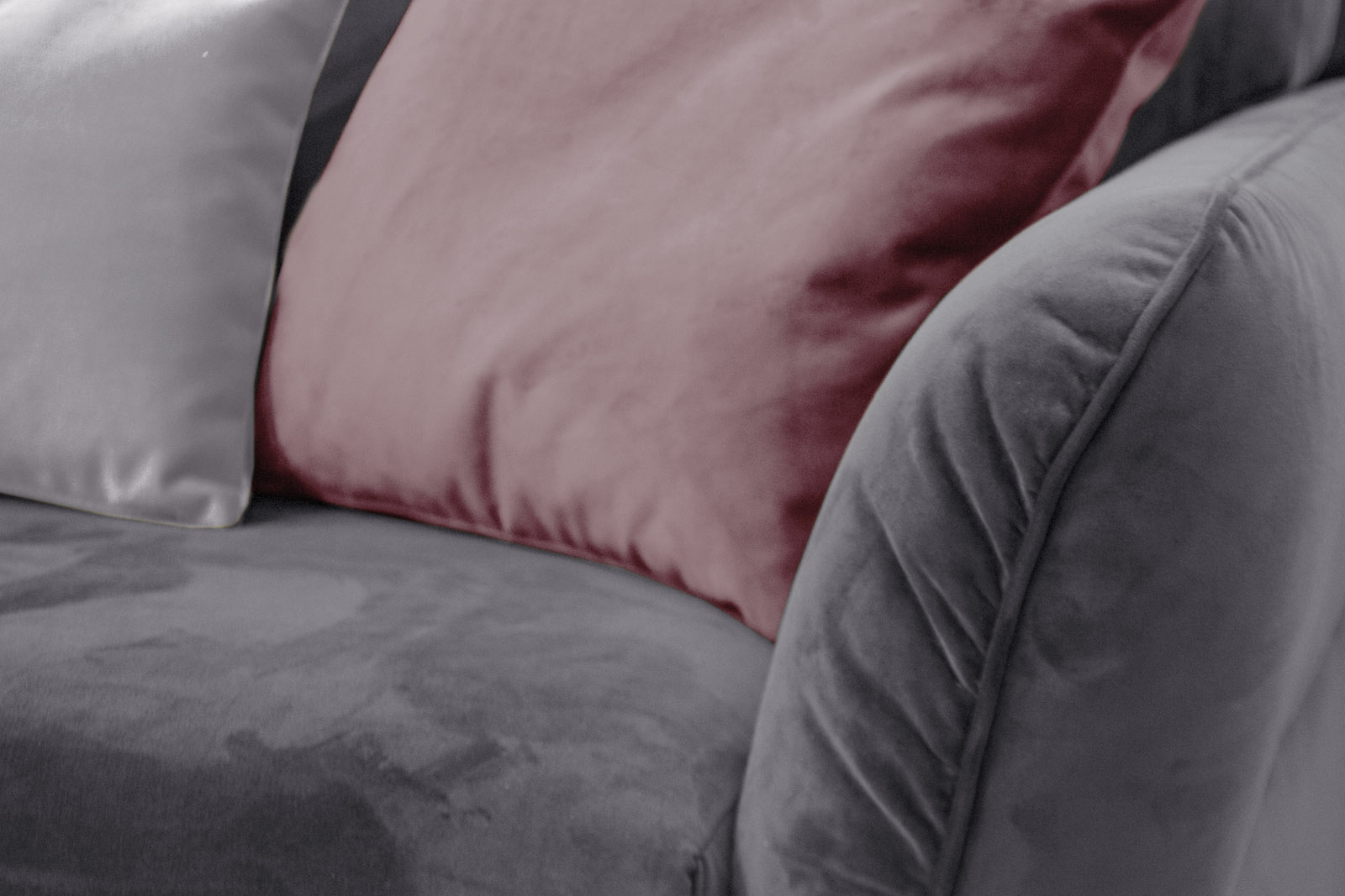 Figari - Canapé velours Gris - Vue supplémentaire 2