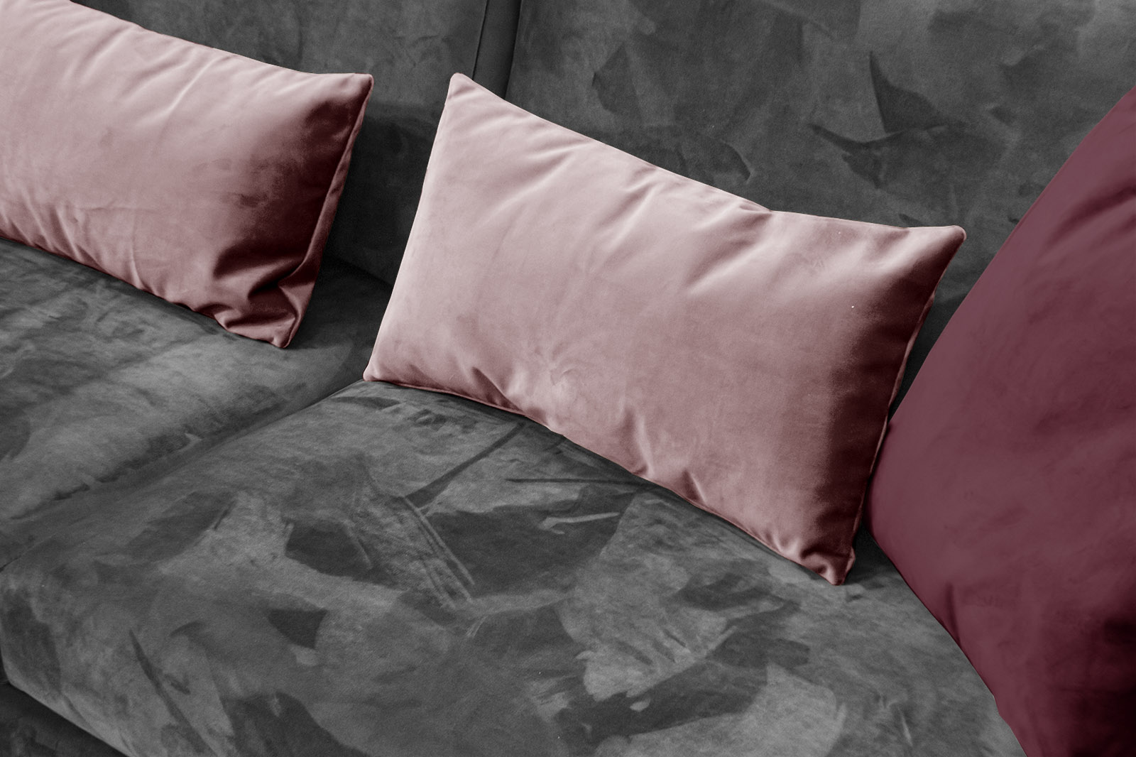 Figari - Canapé velours Gris - Vue supplémentaire 2