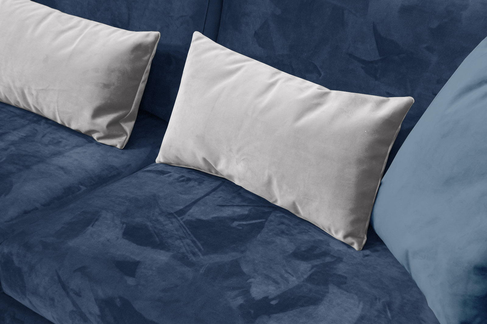 Figari - Canapé velours Bleu - Vue supplémentaire 2