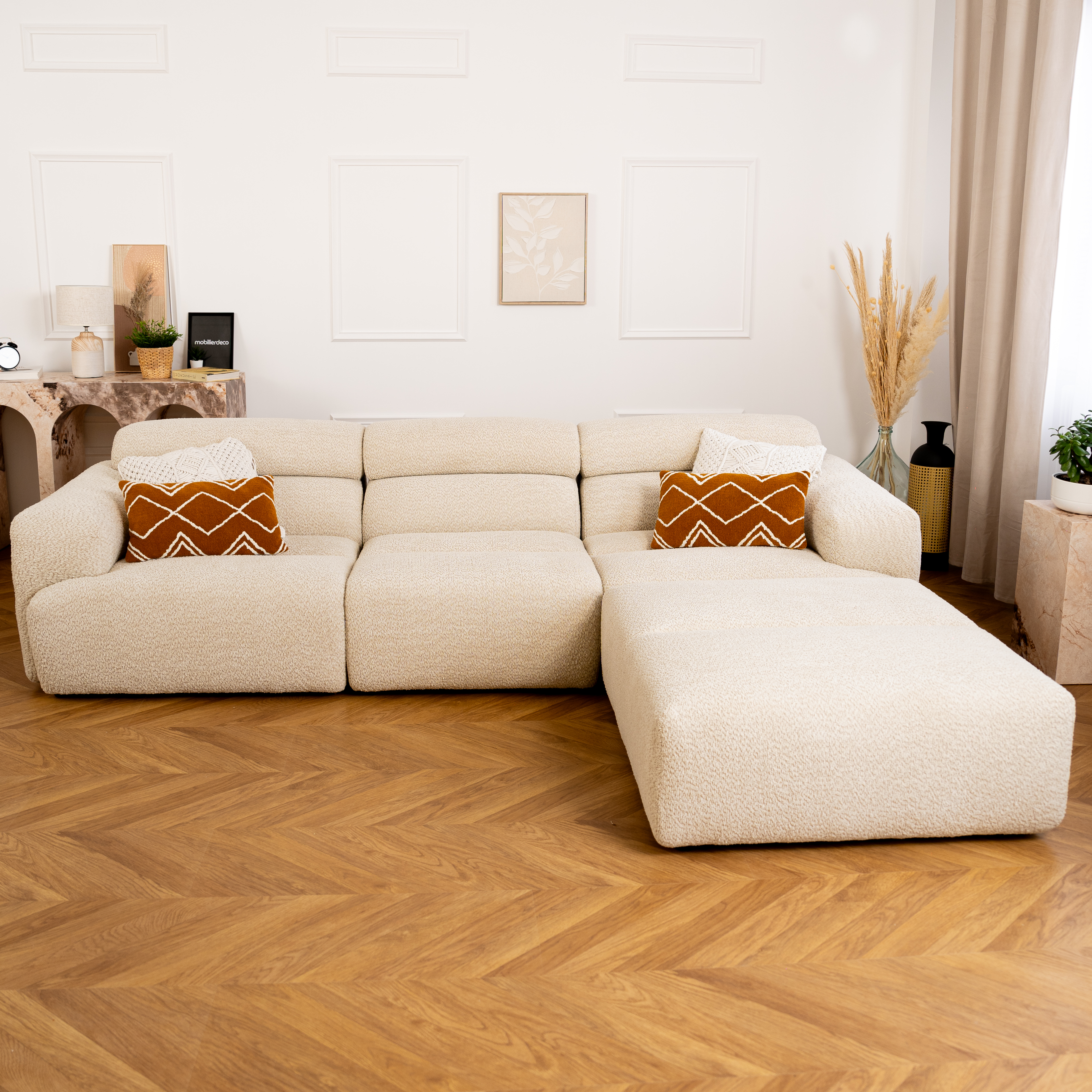 syra - Canapé bouclette Beige - Vue supplémentaire 2
