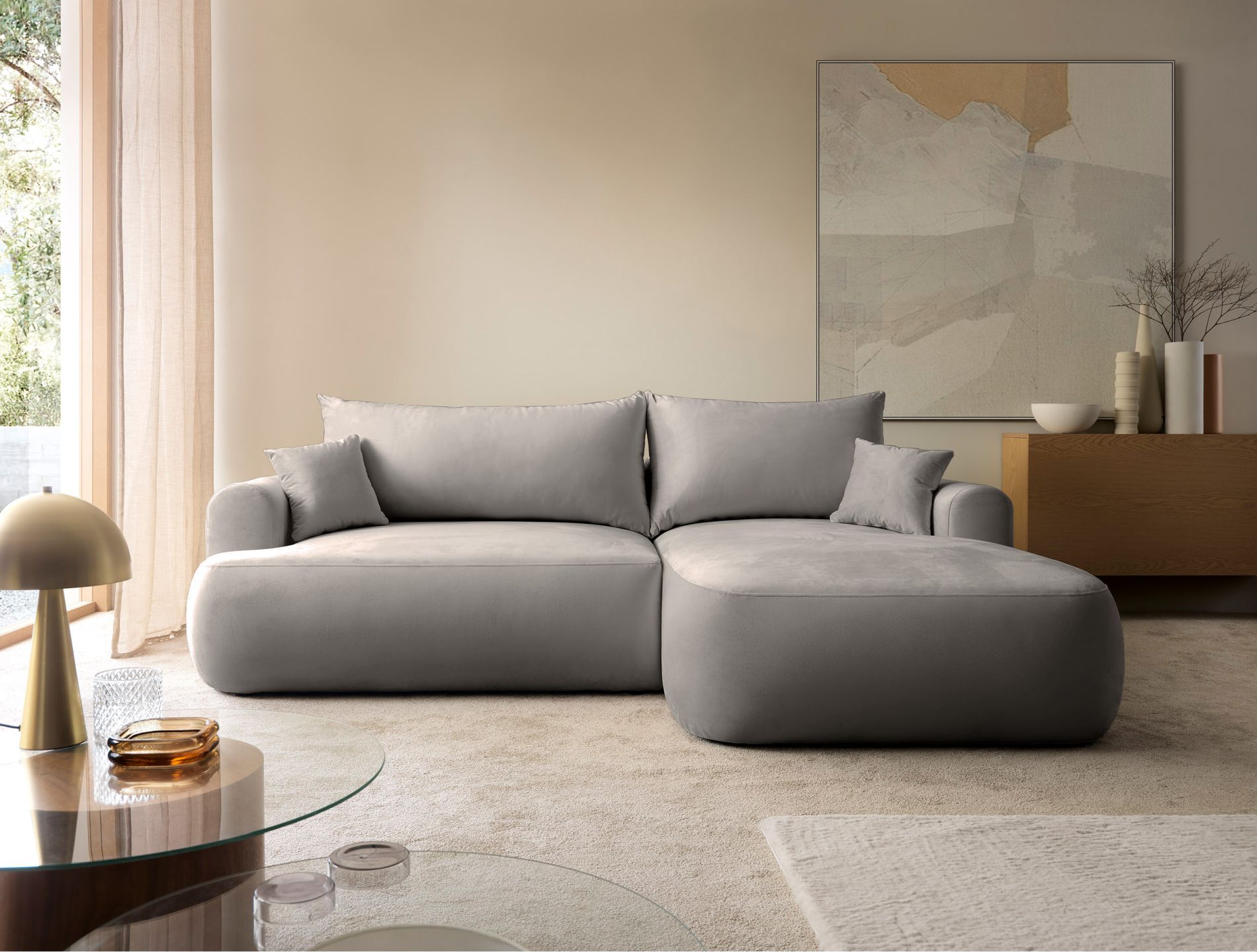 Produit similaire: ovo-l - Canapé velours Gris