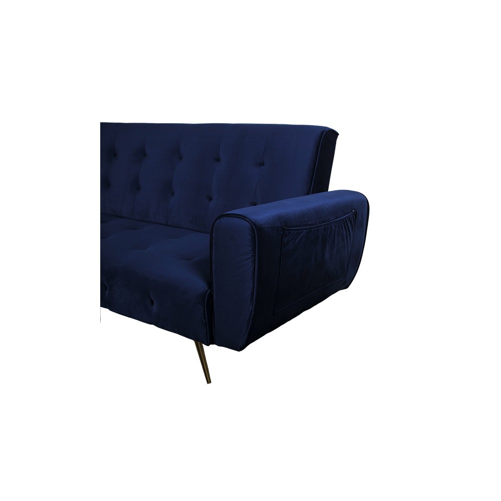 odin - Canapé convertible velours Bleu - Vue supplémentaire 2