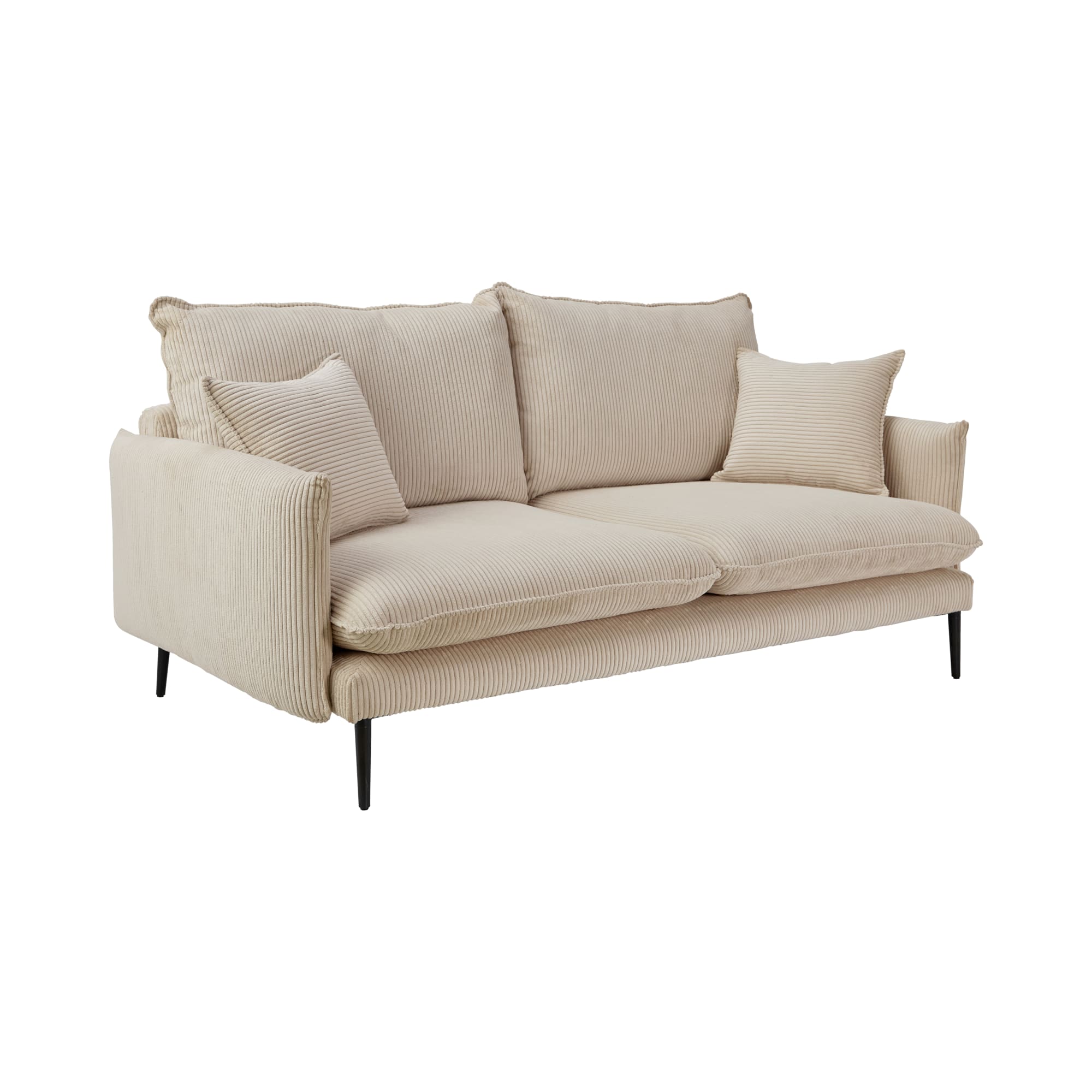 orea - Canapé velours côtelé Beige - Vue supplémentaire 1