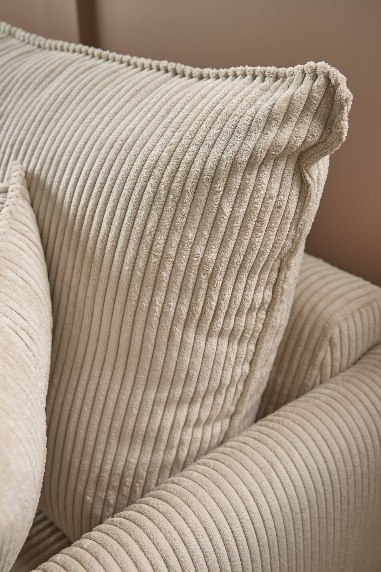 orea - Canapé velours côtelé Beige - Vue supplémentaire 2