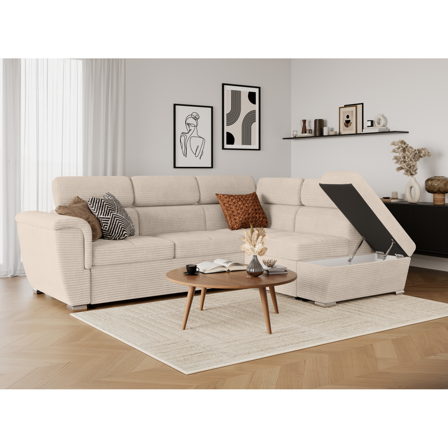 paola - Canapé relax convertible Beige - Vue supplémentaire 2