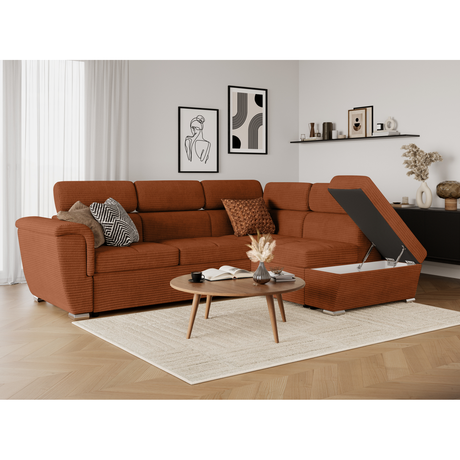 paola - Canapé relax convertible Orange - Vue supplémentaire 2