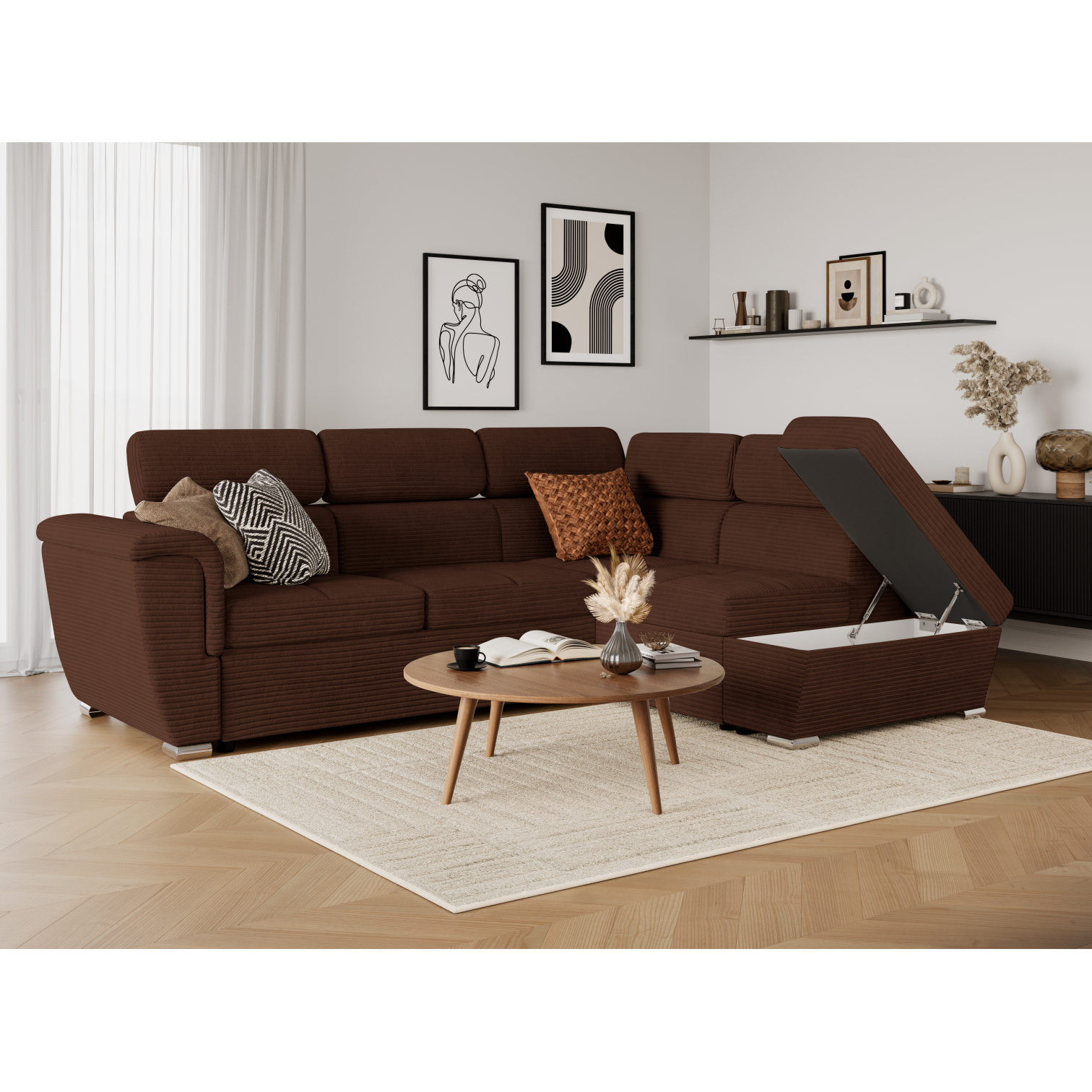 paola - Canapé relax convertible Marron - Vue supplémentaire 2