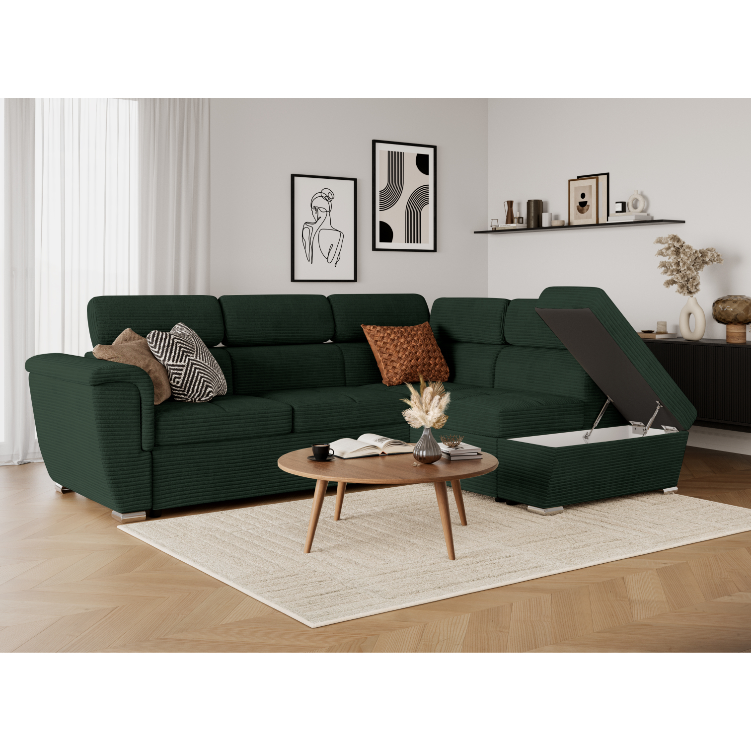 paola - Canapé relax convertible Vert - Vue supplémentaire 2