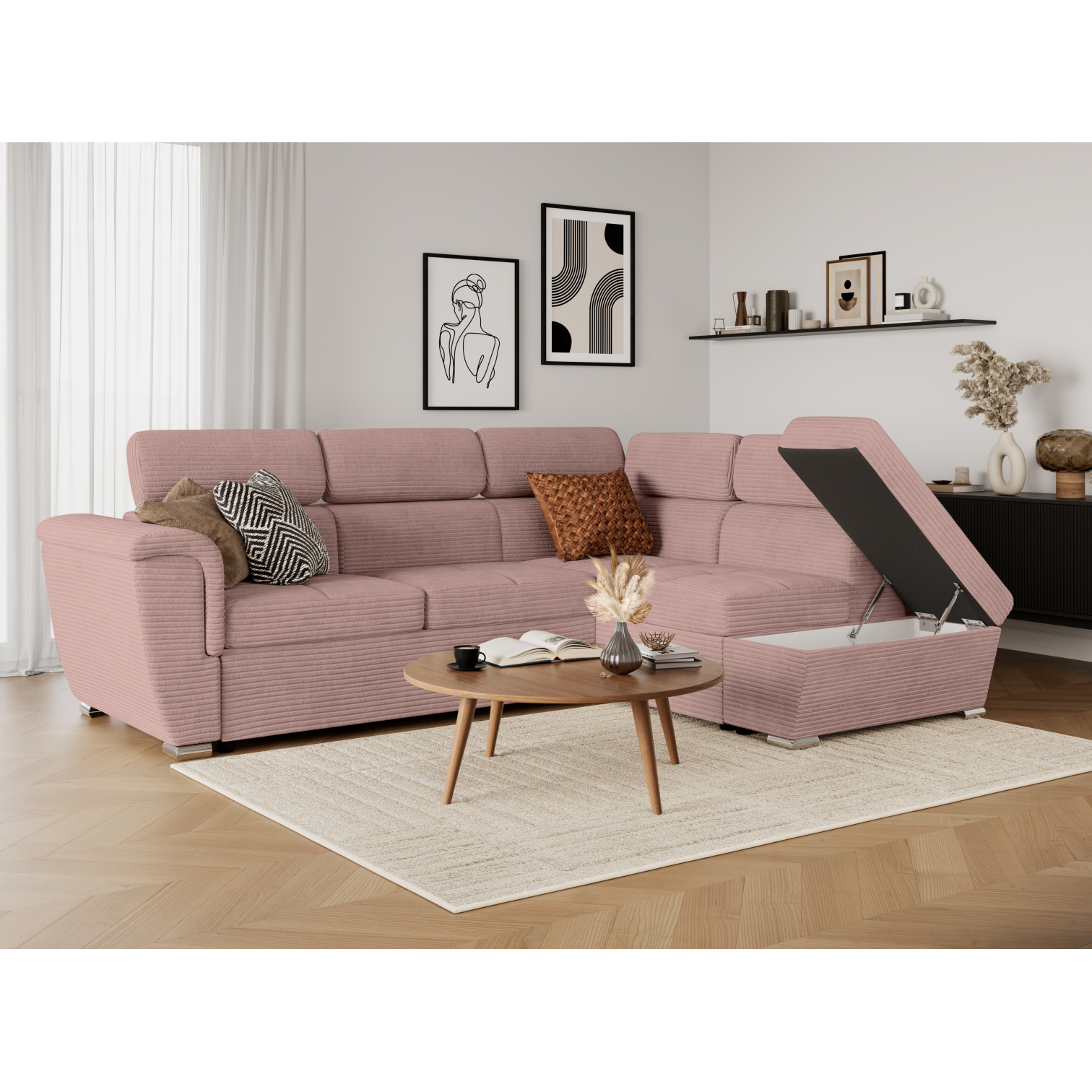 paola - Canapé relax convertible Rose - Vue supplémentaire 2