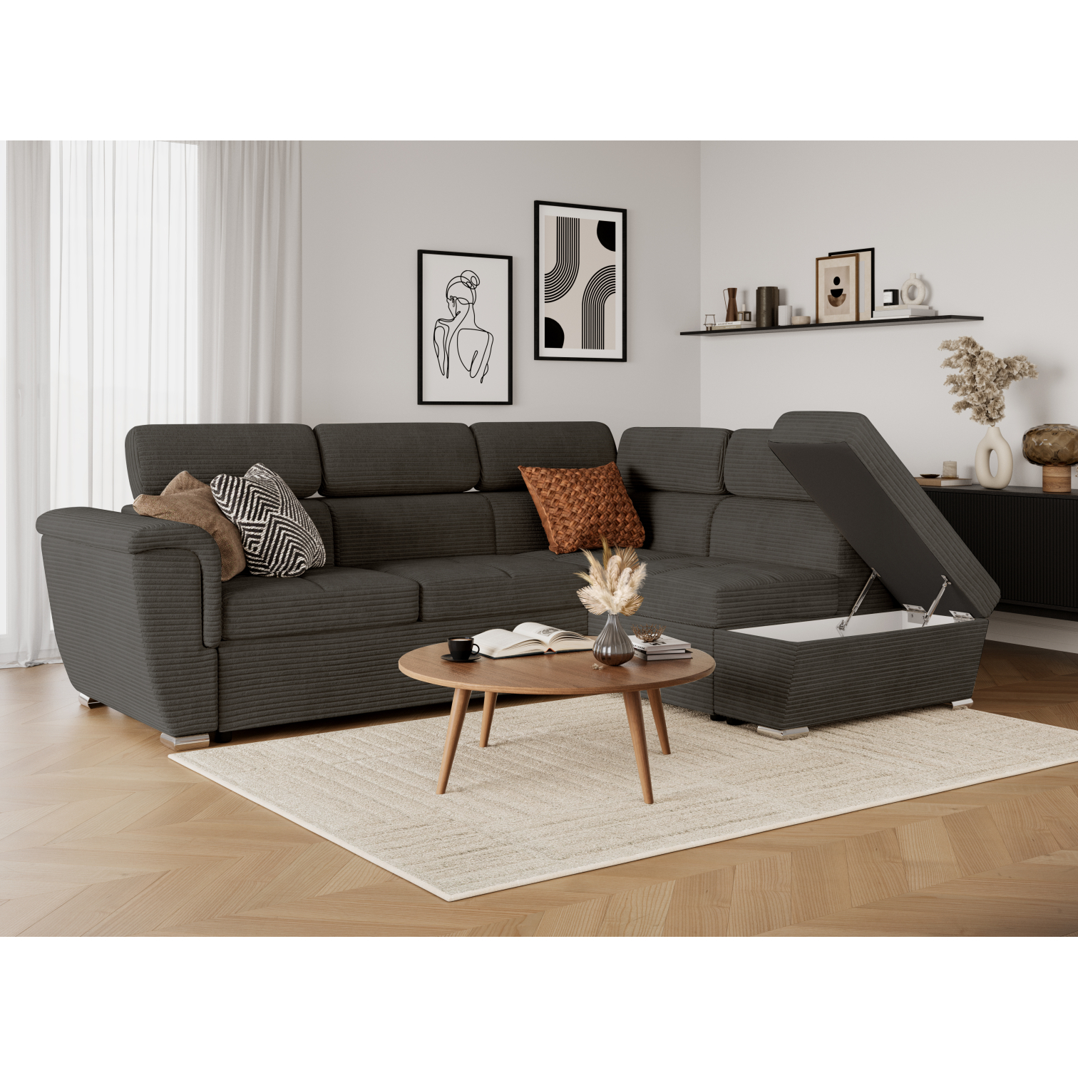 paola - Canapé relax convertible Gris - Vue supplémentaire 2