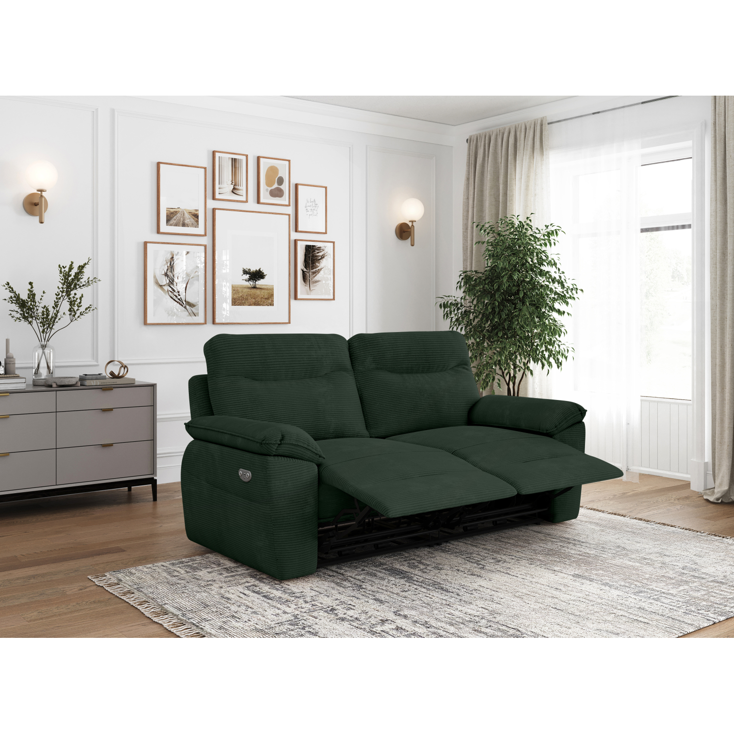 Produit similaire: ross - Canapé relax velours côtelé Vert