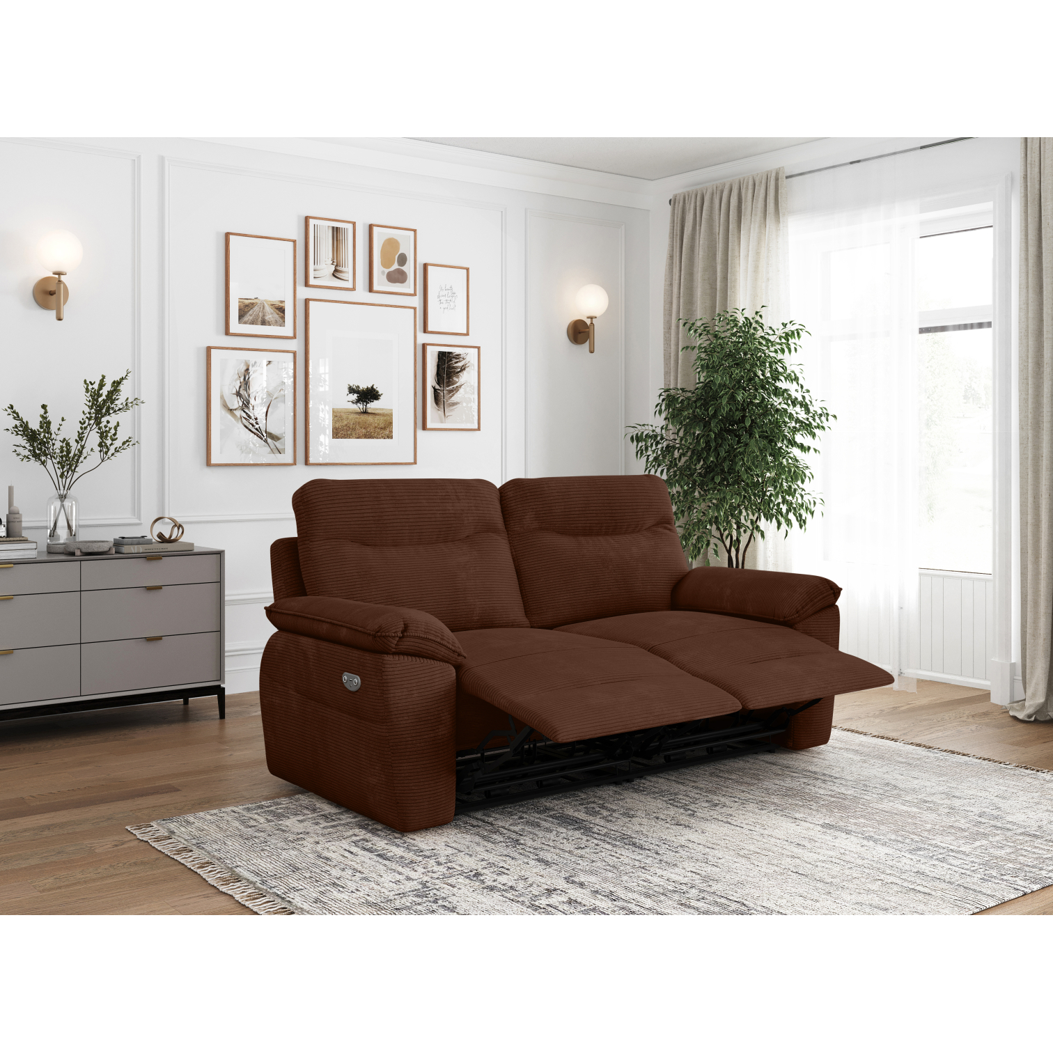 Produit similaire: ross - Canapé relax velours côtelé Marron