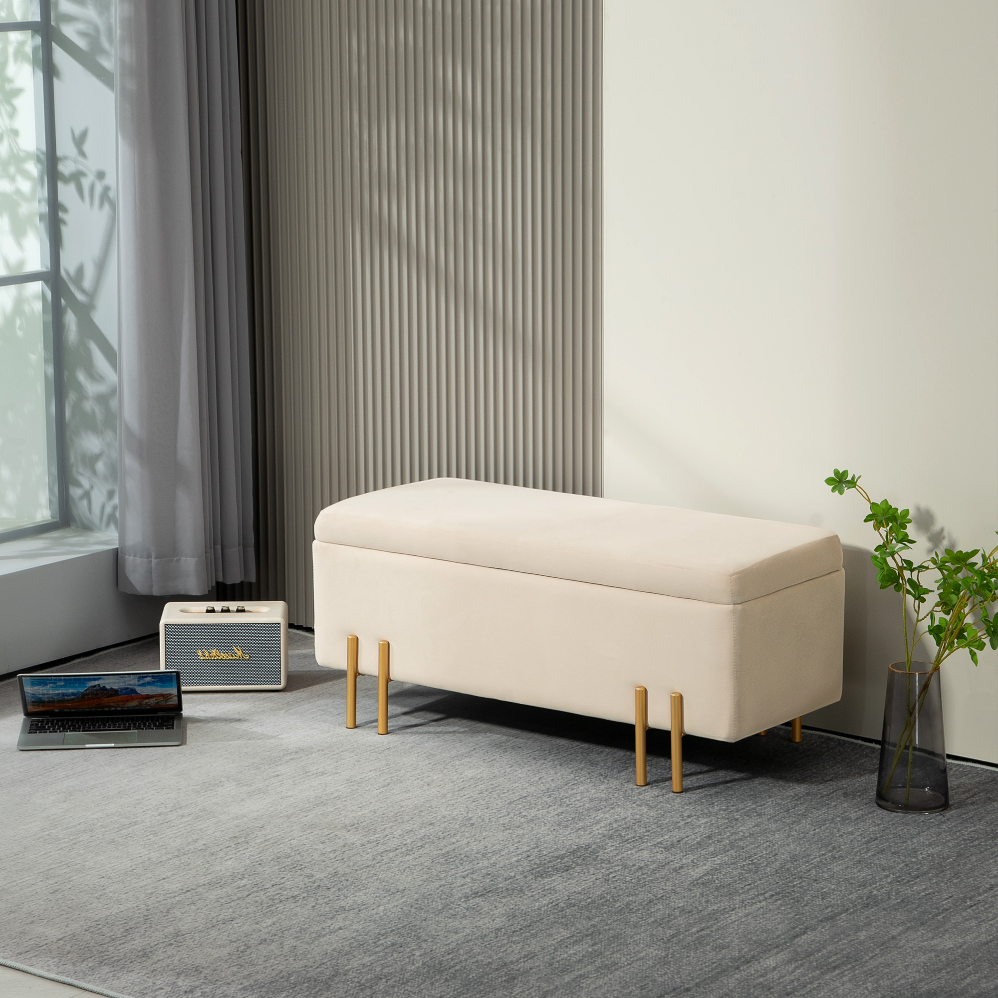 Canapé velours Beige - Vue supplémentaire 2