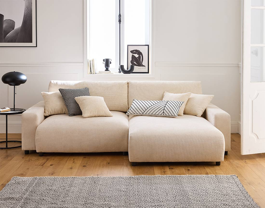 pivoine - Canapé convertible Beige