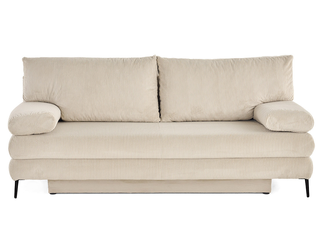 elton - Canapé convertible velours côtelé Beige - Vue supplémentaire 1