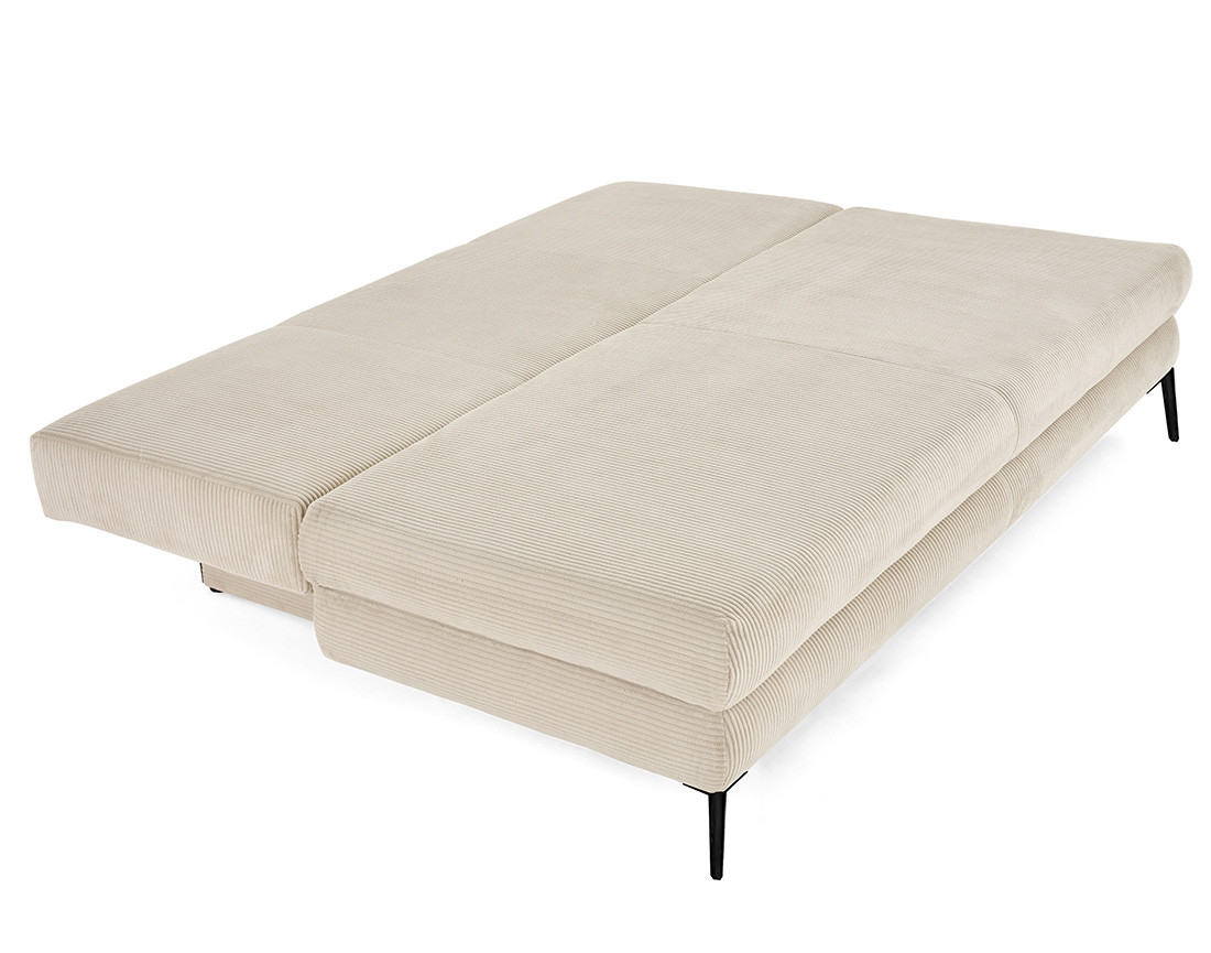 elton - Canapé convertible velours côtelé Beige - Vue supplémentaire 2